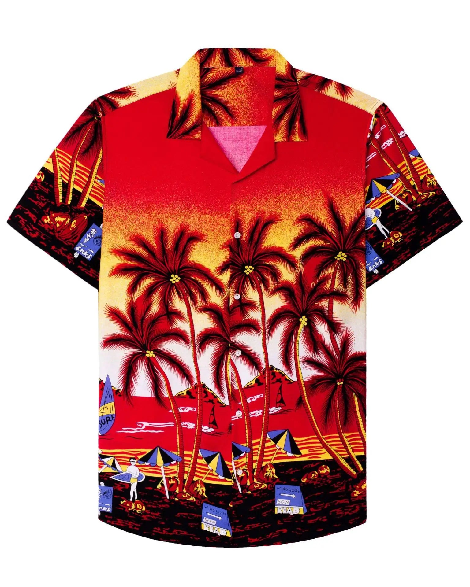Unisex 3D Tropical Hawaiian Shirt – Colorful Plant Print Short Sleeve Top