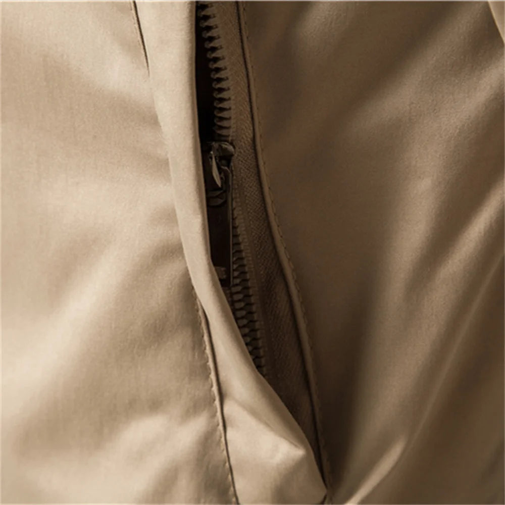 Men’s Solid Color Bomber Jacket – Slim Fit Casual Baseball Outerwear
