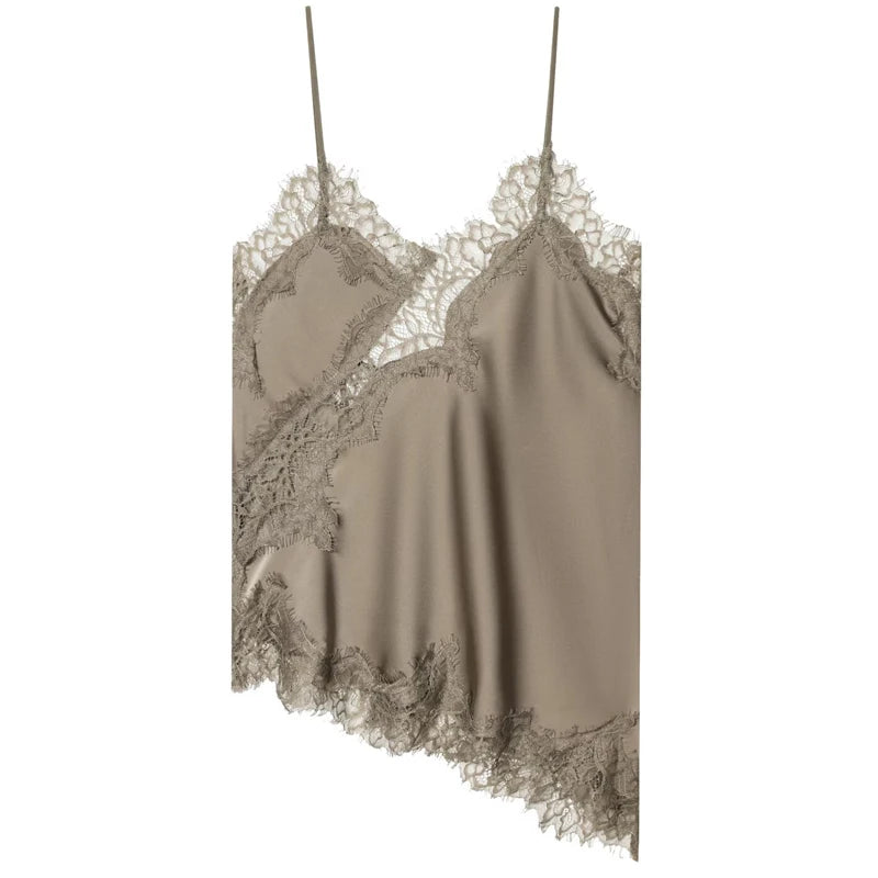 Asymmetrical Lace Slip Top – Women’s Y2K Backless Camisole