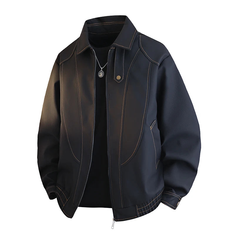 Women’s Retro Seam Detail Jacket – Loose Fit Y2K Streetwear Coat