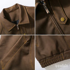 Women’s Retro Seam Detail Jacket – Loose Fit Y2K Streetwear Coat