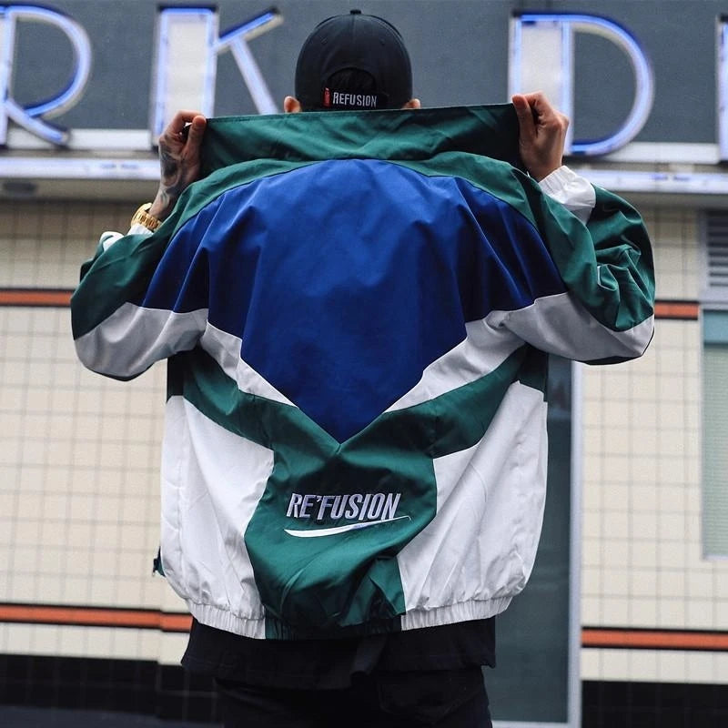 Unisex Varsity Bomber Jacket – Embroidered Patchwork Streetwear Coat
