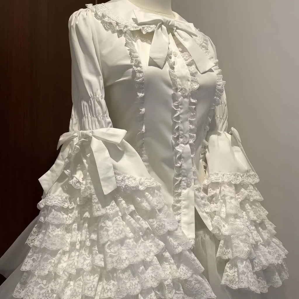 Lolita Lace Princess Sleeve Blouse – Women’s Long Sleeve Inner Top