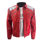 Men’s Red Zipper Jacket – Punk Inspired Casual Streetwear Outerwear