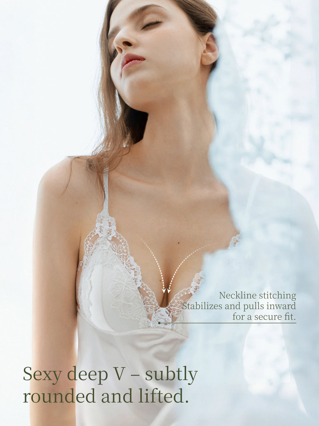 French Lace Satin Camisole Top – Women’s V Neck Strap Tank