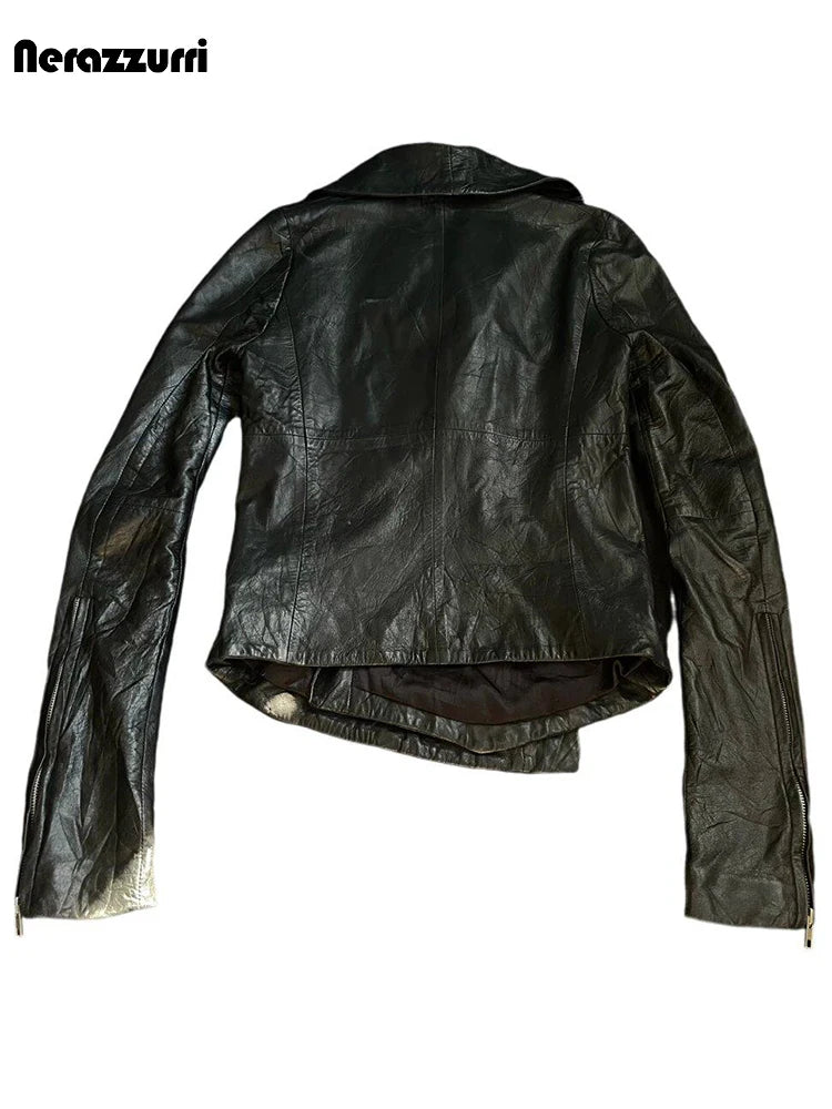 Men’s Fitted PU Leather Jacket – Black Zipper Subculture Streetwear Coat