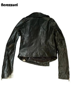 Men’s Fitted PU Leather Jacket – Black Zipper Subculture Streetwear Coat