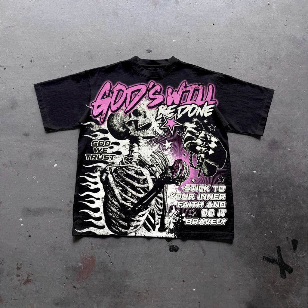 Unisex Harajuku Graphic T-Shirt – Oversized Y2K High Street Streetwear Tee