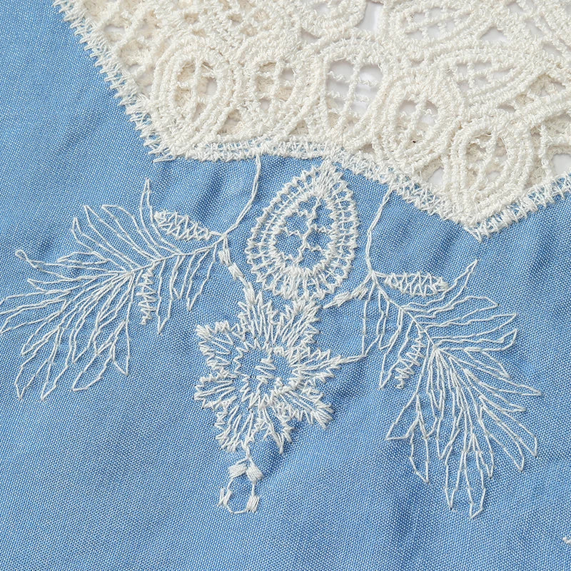 Women’s Lace Trim Floral Embroidered Cami Top