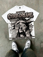 Men’s Statue of Liberty Graphic T-Shirt – Gothic Streetwear Cotton Tee