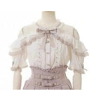 Lolita Bow Lace Blouse – Women’s Black & White Long Sleeve Shirt
