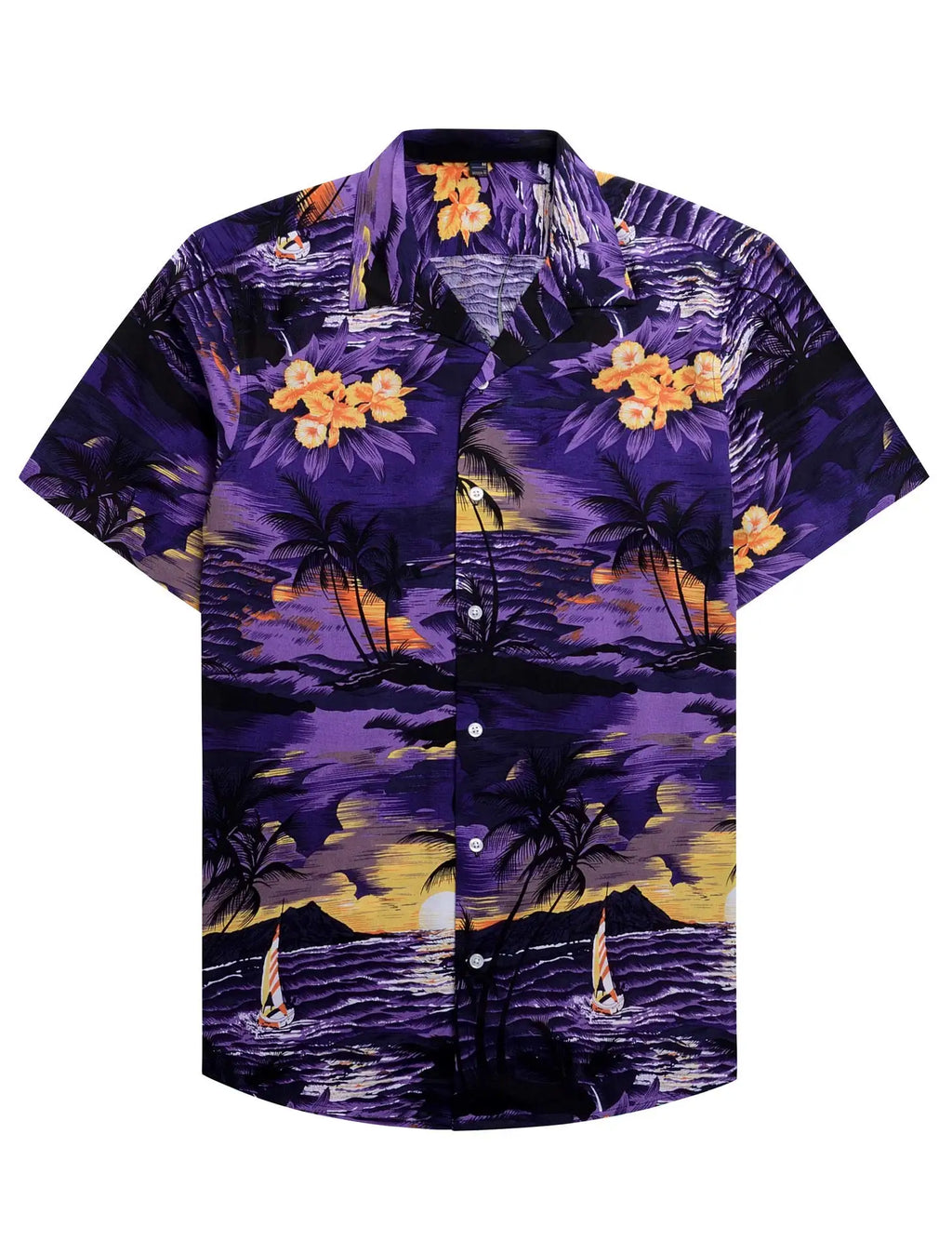 Unisex 3D Tropical Hawaiian Shirt – Colorful Plant Print Short Sleeve Top