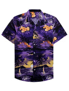 Unisex 3D Tropical Hawaiian Shirt – Colorful Plant Print Short Sleeve Top