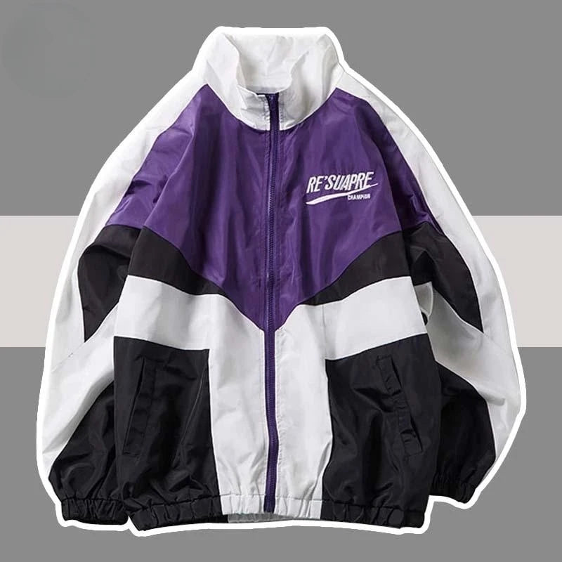 Unisex Varsity Bomber Jacket – Embroidered Patchwork Streetwear Coat