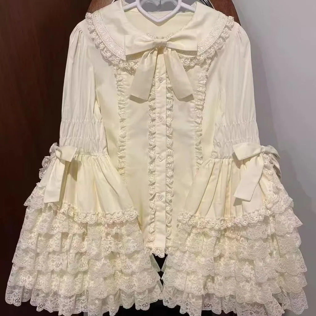 Lolita Lace Princess Sleeve Blouse – Women’s Long Sleeve Inner Top