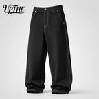 Men’s Black Baggy Wide Leg Jeans – Oversized Streetwear Denim Pants