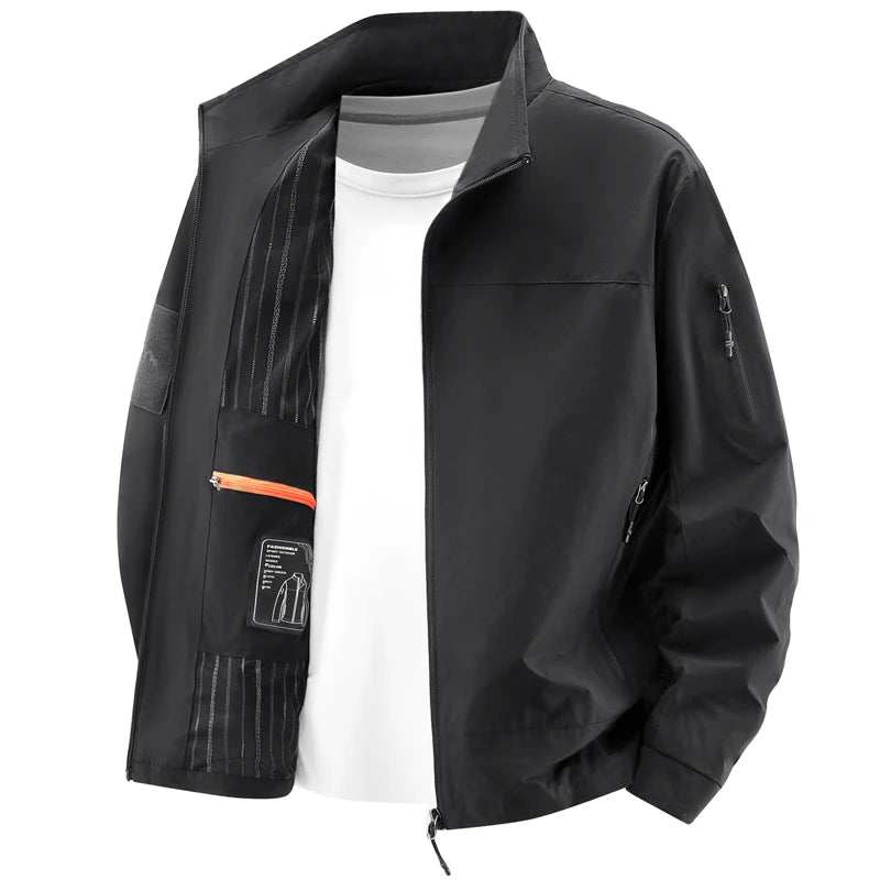 Men’s Solid Color Casual Jacket – Lightweight Spring Autumn Coat