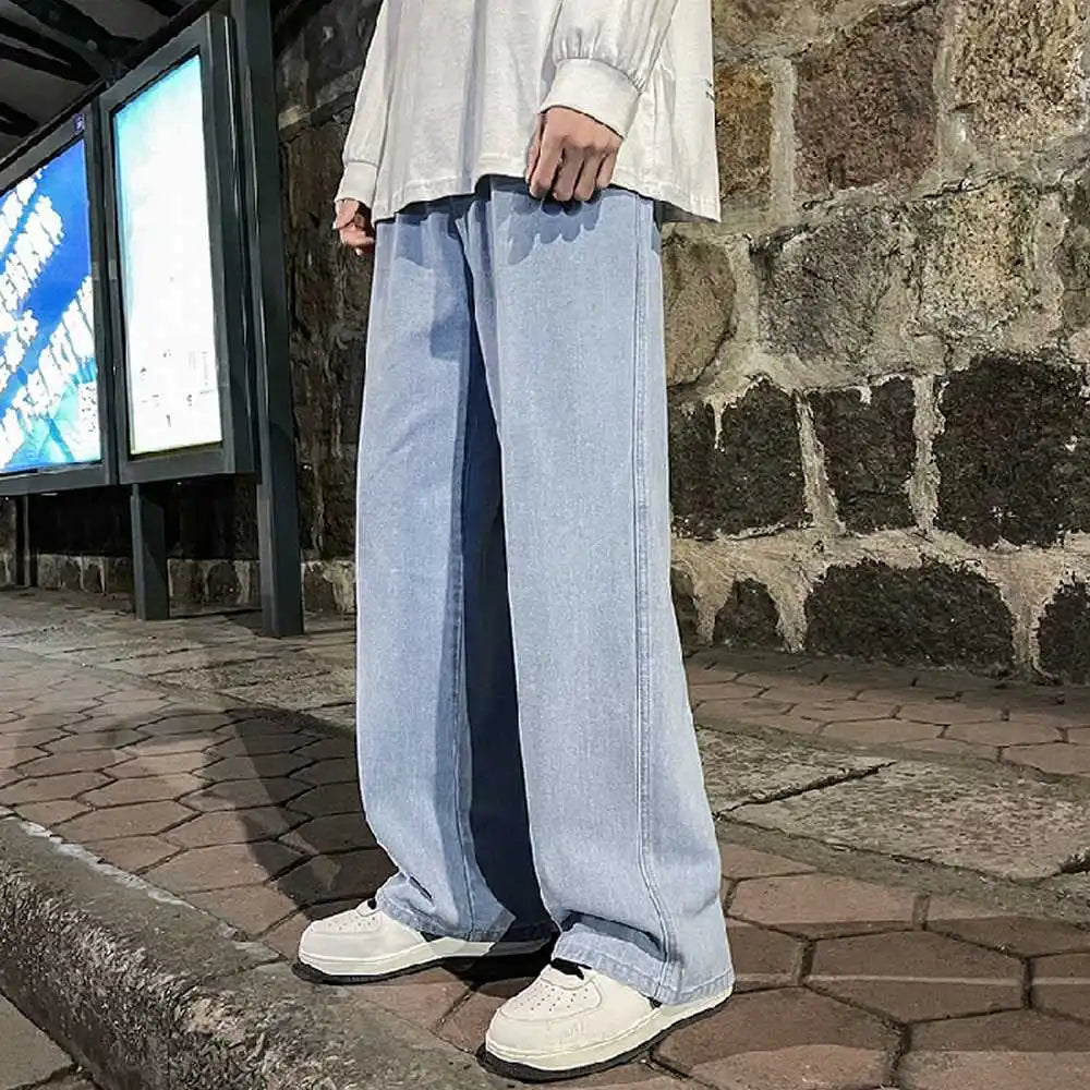 Men’s Vintage Wide Leg Drape Jeans – Loose Fit Streetwear Pants