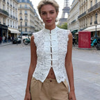 Lace Crop Vest – Women’s Sleeveless Summer Top