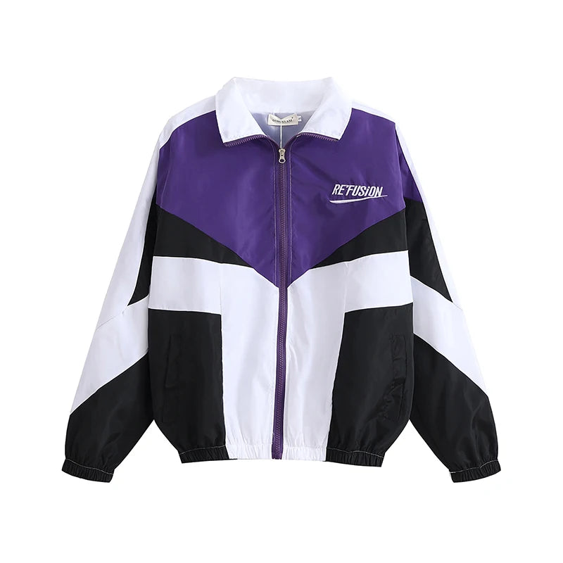 Unisex Varsity Bomber Jacket – Embroidered Patchwork Streetwear Coat