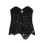 Sexy Lace Corset Crop Top – Women’s Off Shoulder Backless Summer Top
