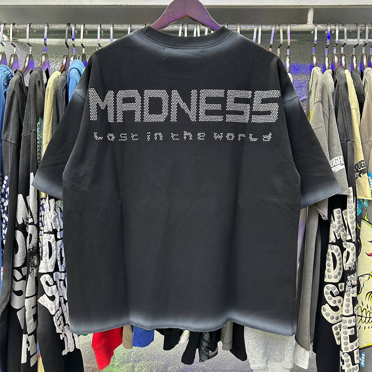 Unisex Rhinestone Diamond T-Shirt – Oversized Cotton Crew Neck Summer Tee