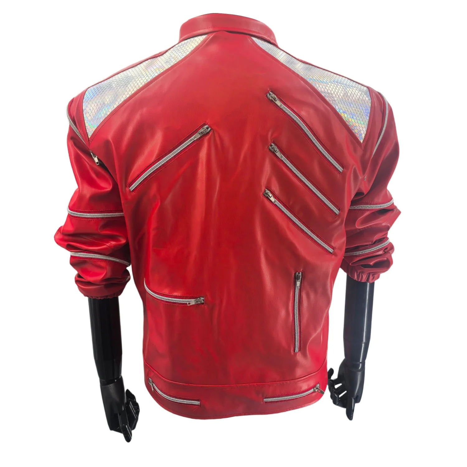 Men’s Red Zipper Jacket – Punk Inspired Casual Streetwear Outerwear