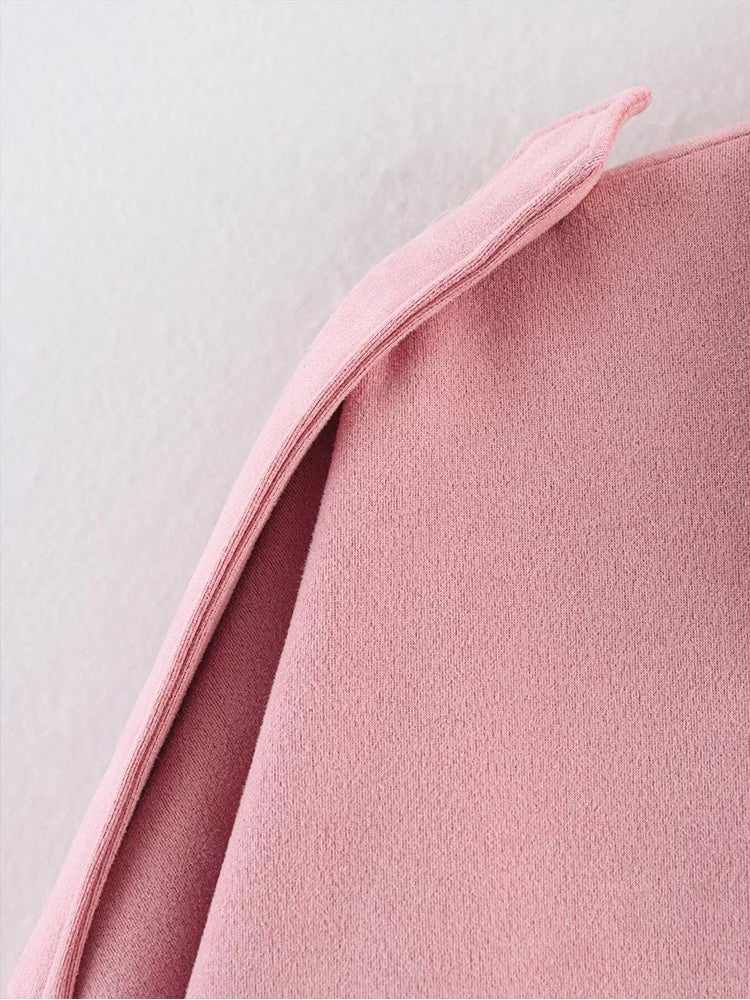 Suede Oversized Bomber Jacket – Women’s Long Sleeve Zip-Up Coat