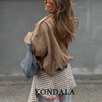 Women’s Khaki Suede Bomber Jacket – Oversized Zip-Up Coat