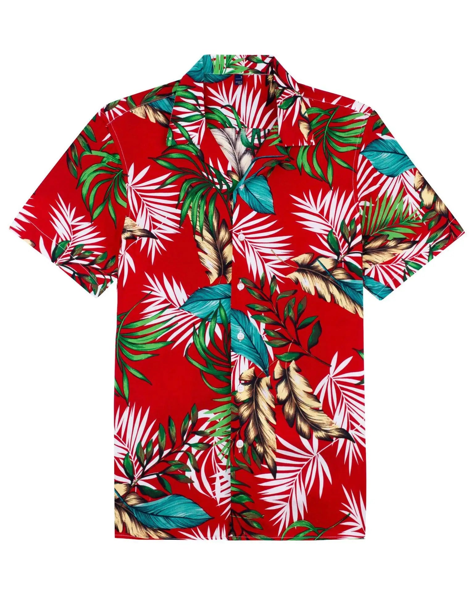 Unisex 3D Tropical Hawaiian Shirt – Colorful Plant Print Short Sleeve Top