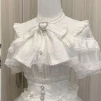 Lolita Bow Lace Blouse – Women’s Black & White Long Sleeve Shirt