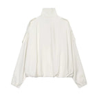Women’s High Neck Bomber Jacket – Long Sleeve Shoulder Pad Outerwear