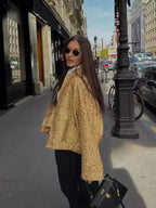 Women’s Sequin Bomber Jacket – Chic Long Sleeve Fall Outerwear