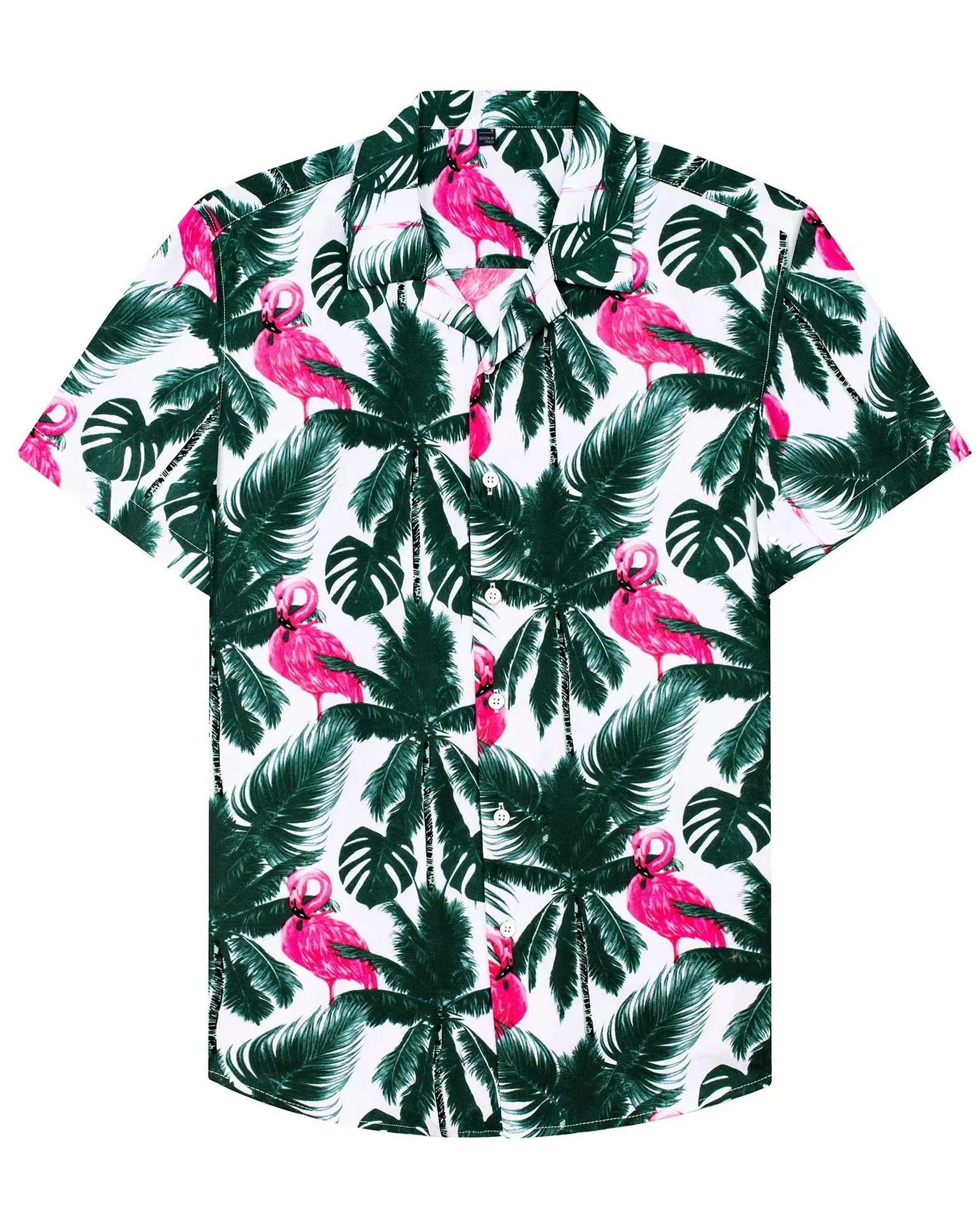 Unisex 3D Tropical Hawaiian Shirt – Colorful Plant Print Short Sleeve Top