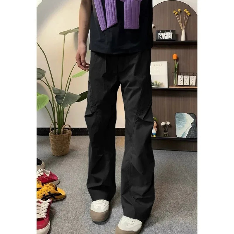 Men’s Lightweight Quick Dry Wide Leg Pants – Loose Fit Summer Trousers