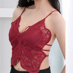 Sexy Butterfly Lace Backless Crop Top