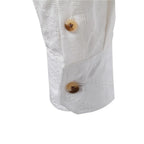 Men’s 100% Cotton Half-Button Shirt – Solid Color Casual Long Sleeve Top