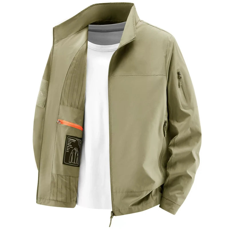 Men’s Solid Color Casual Jacket – Lightweight Spring Autumn Coat