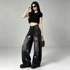 High Waist Wide Leg Denim Jeans – Women’s Loose Fit Autumn Pants
