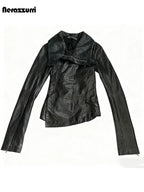 Men’s Fitted PU Leather Jacket – Black Zipper Subculture Streetwear Coat