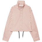 Polka Dot Bomber Jacket – Women’s Oversized Zip Up Outerwear