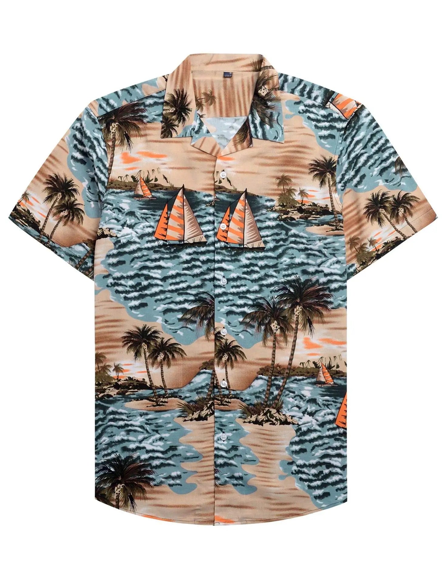 Unisex 3D Tropical Hawaiian Shirt – Colorful Plant Print Short Sleeve Top