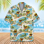 Men’s Neon Rubber Duck Hawaiian Shirt – Fun Printed Short Sleeve Button-Up