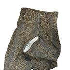 Men’s Leopard Wide Leg Jeans – Loose Straight Streetwear Denim Pants