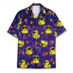 Men’s Neon Rubber Duck Hawaiian Shirt – Fun Printed Short Sleeve Button-Up