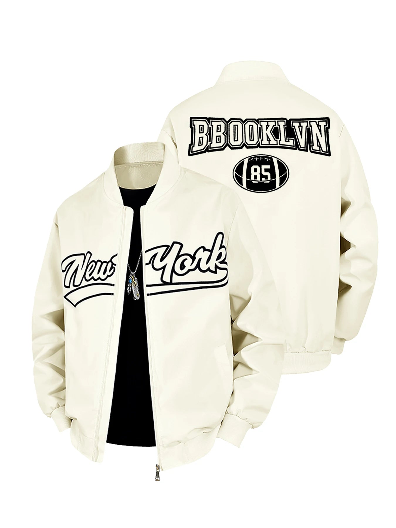 Men’s Lightweight Baseball Jacket – Solid Color Casual Outdoor Coat