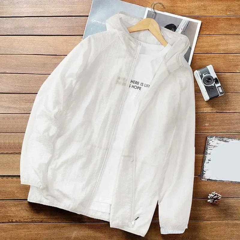 Men’s UV Protection Hooded Jacket – Lightweight Summer Outdoor Coat